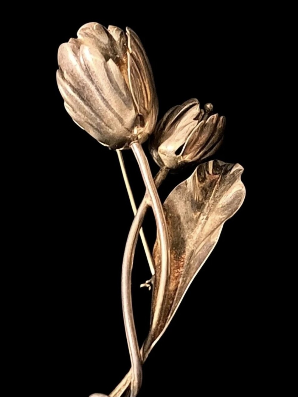 Vintage Sterling Silver Flower Brooch Taxco Mexico Damaso Gallegos